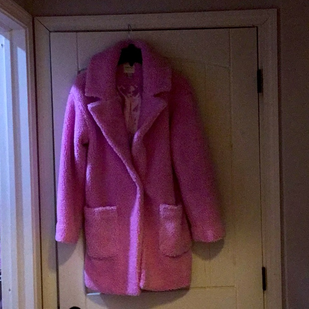 Pink Faux Fur Coat